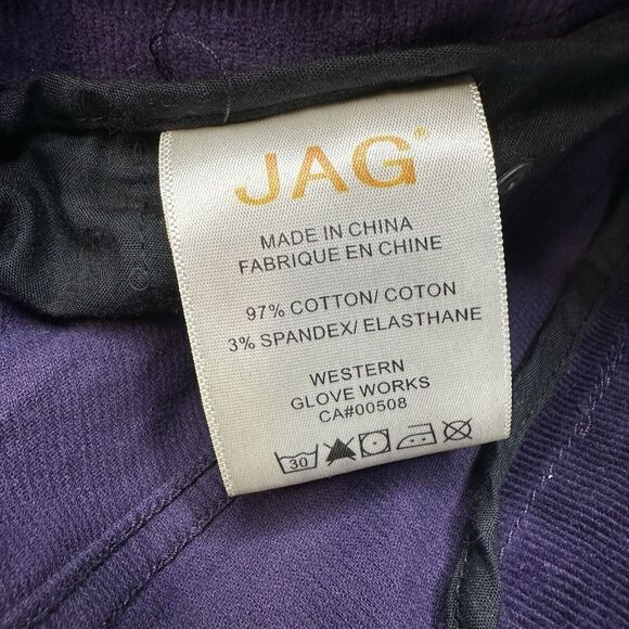 Jag Jeans Womens 14W Corduroy Straight Purple Preppy Pull On *See Measurements - Picture 10 of 13